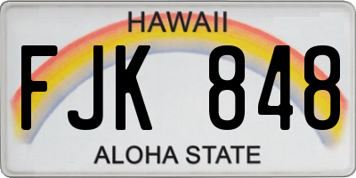 HI license plate FJK848