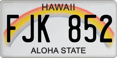 HI license plate FJK852