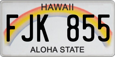 HI license plate FJK855