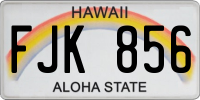 HI license plate FJK856