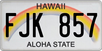 HI license plate FJK857