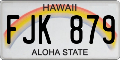 HI license plate FJK879