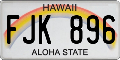 HI license plate FJK896