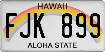 HI license plate FJK899