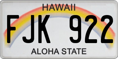 HI license plate FJK922