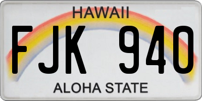 HI license plate FJK940