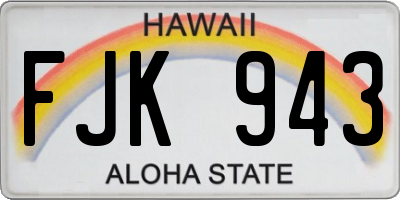 HI license plate FJK943