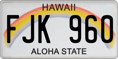 HI license plate FJK960