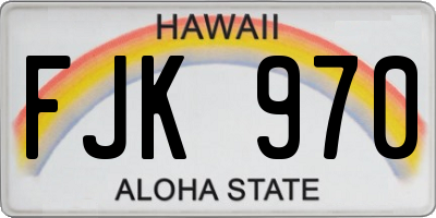 HI license plate FJK970