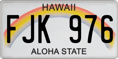 HI license plate FJK976