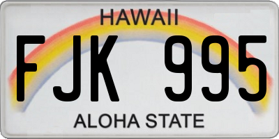 HI license plate FJK995