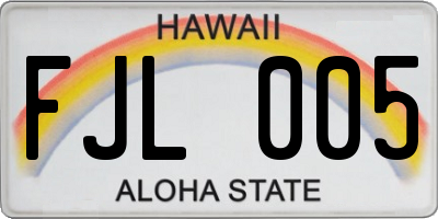 HI license plate FJL005