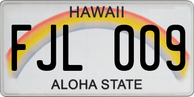 HI license plate FJL009