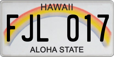 HI license plate FJL017
