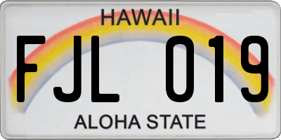 HI license plate FJL019