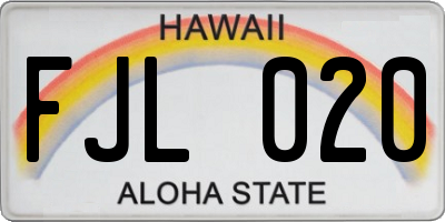 HI license plate FJL020