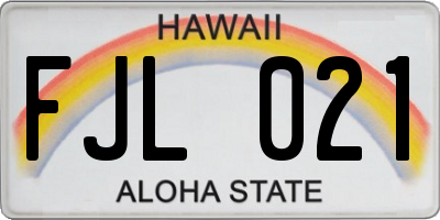 HI license plate FJL021