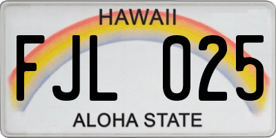 HI license plate FJL025