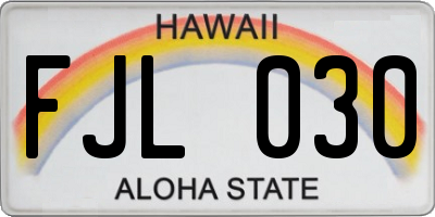HI license plate FJL030