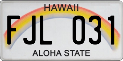 HI license plate FJL031