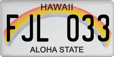 HI license plate FJL033