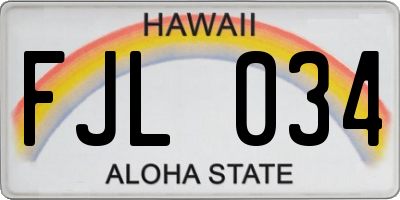 HI license plate FJL034