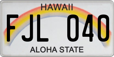 HI license plate FJL040