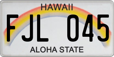 HI license plate FJL045