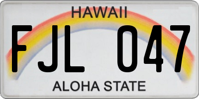 HI license plate FJL047