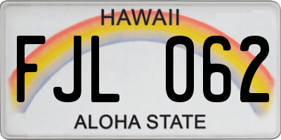 HI license plate FJL062