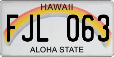 HI license plate FJL063