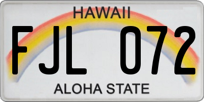 HI license plate FJL072