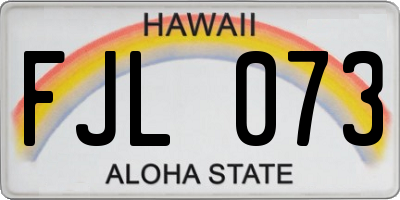 HI license plate FJL073