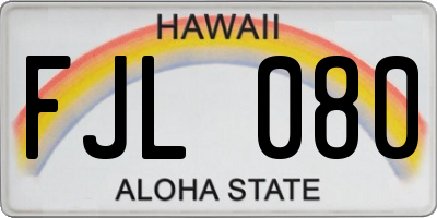 HI license plate FJL080
