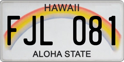 HI license plate FJL081
