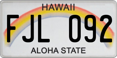 HI license plate FJL092