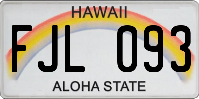 HI license plate FJL093