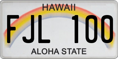 HI license plate FJL100