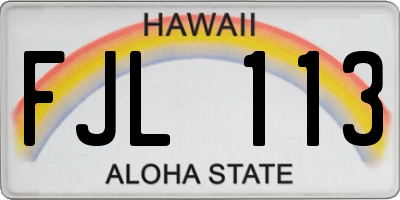 HI license plate FJL113