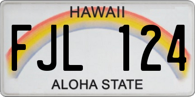 HI license plate FJL124