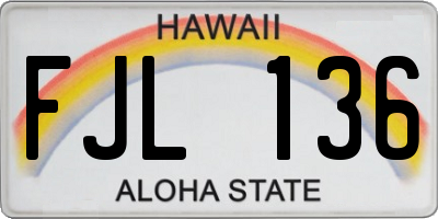 HI license plate FJL136