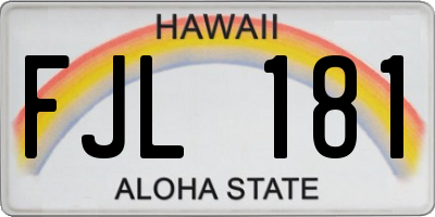 HI license plate FJL181