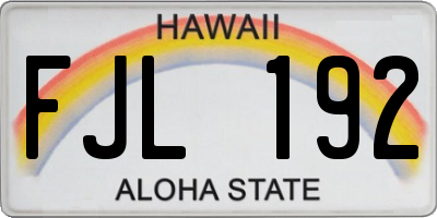 HI license plate FJL192