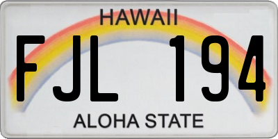 HI license plate FJL194