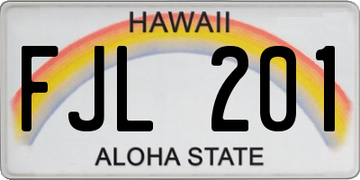 HI license plate FJL201