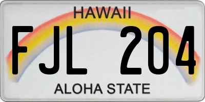 HI license plate FJL204