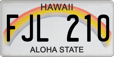 HI license plate FJL210