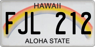 HI license plate FJL212