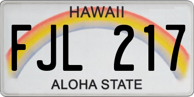 HI license plate FJL217