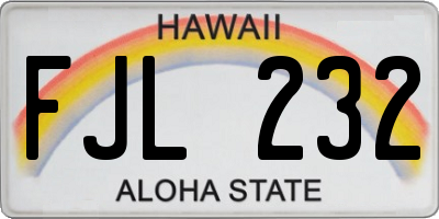 HI license plate FJL232